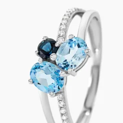 Bague Lilia Or Blanc Topaze