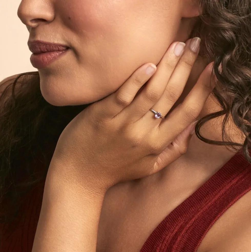 Bague Lily Or Blanc Amethyste