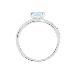 Bague Loriane Or Blanc Topaze Et Oxyde De Zirconium