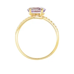 Bague Loriane Or Jaune Amethyste Et Oxyde De Zirconium