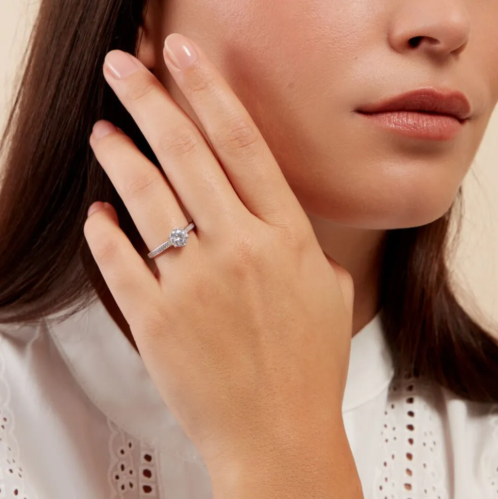 Bague Lydia Argent Blanc Oxyde De Zirconium