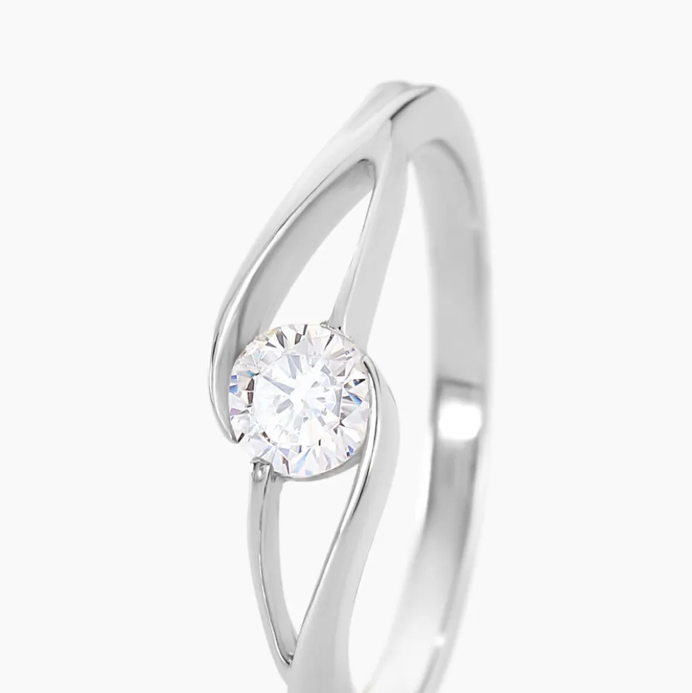 Bague Lysie Argent Blanc Oxyde De Zirconium