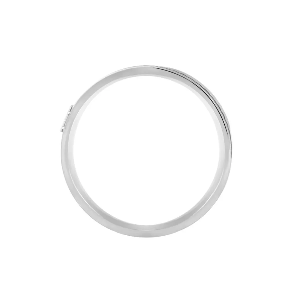 Bague Madine Acier Blanc Diamant