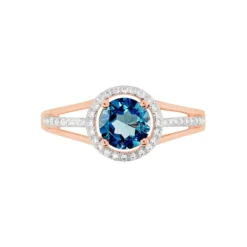 Bague Maeva Or Rose Topaze Et Oxyde De Zirconium