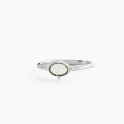 Bague Margot Argent Blanc Nacre Oxyde De Zirconium