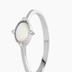 Bague Margot Argent Blanc Nacre Oxyde De Zirconium