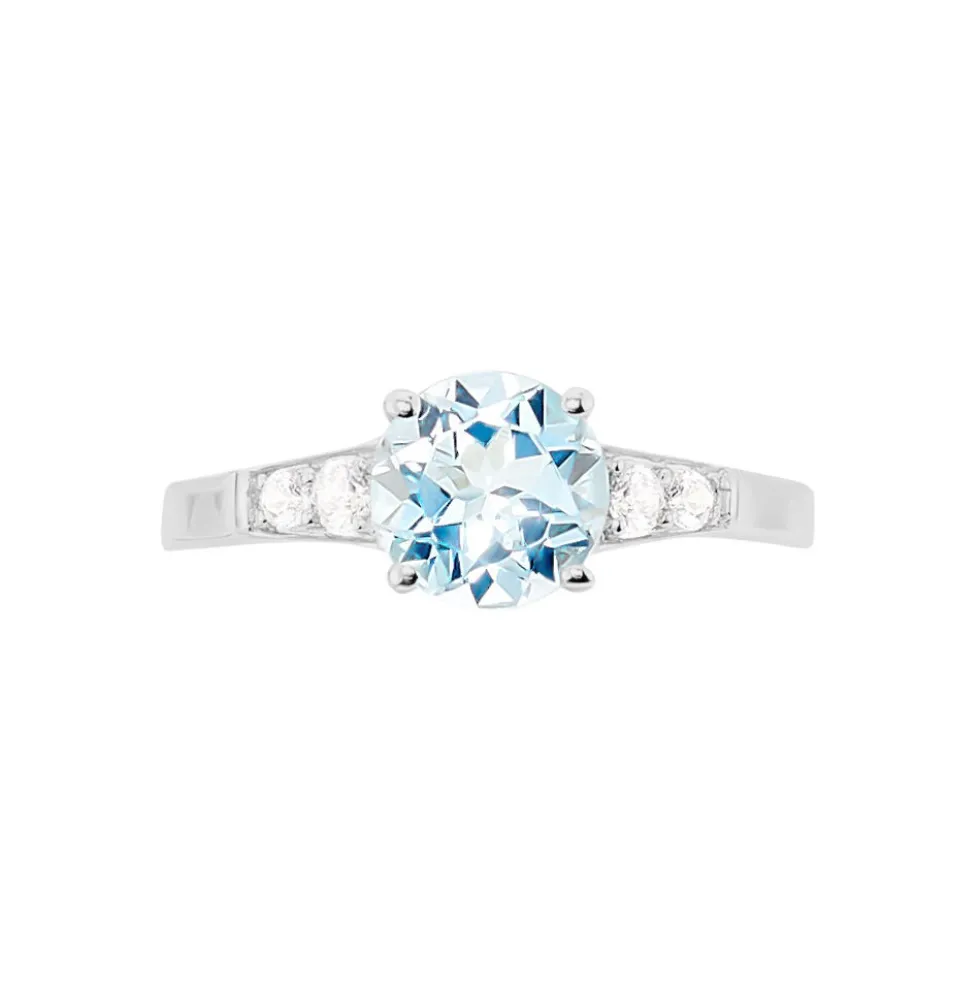 Bague Maysara Or Blanc Topaze Et Oxyde De Zirconium