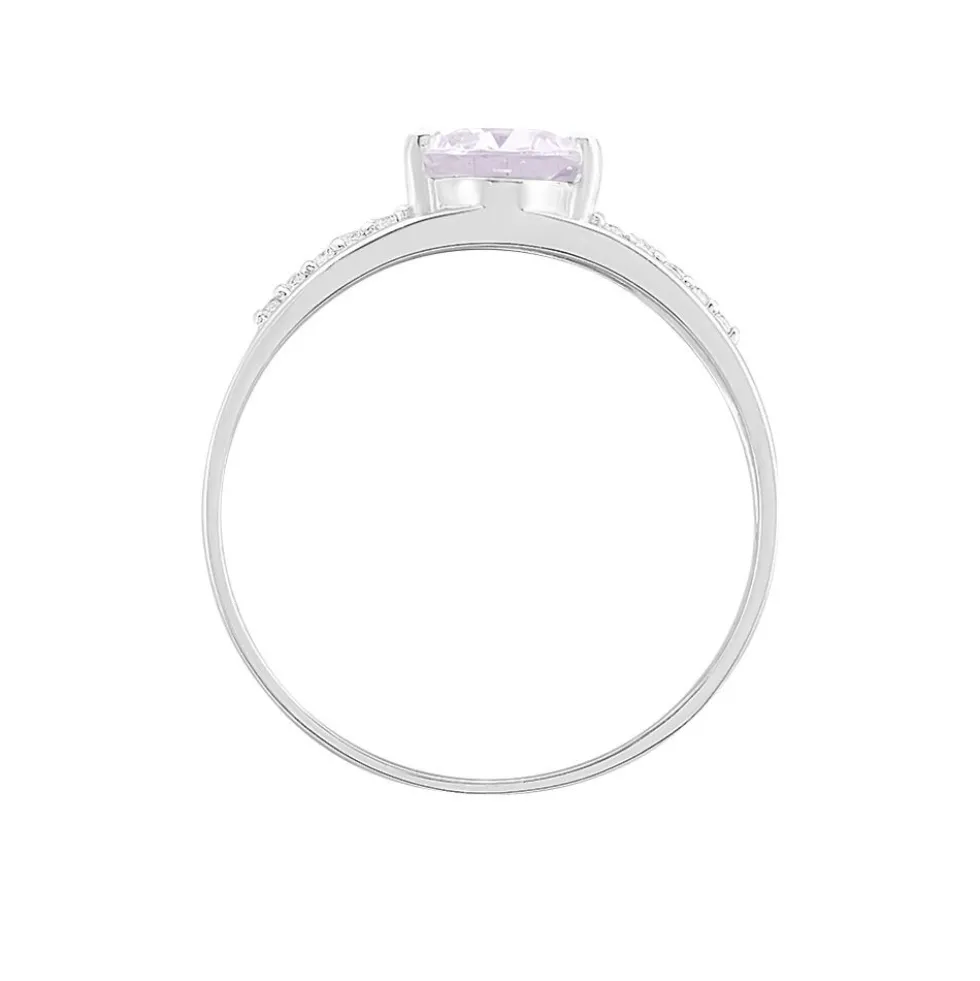 Bague Milna Or Blanc Amethyste Et Oxyde De Zirconium
