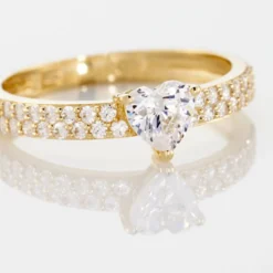 Bague Monelle Or Jaune Oxyde De Zirconium