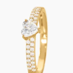 Bague Monelle Or Jaune Oxyde De Zirconium