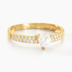 Bague Monelle Or Jaune Oxyde De Zirconium