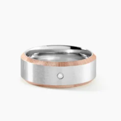 Bague Métal Acier Diamant Synthétique