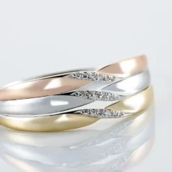Bague Nesibe Or Tricolore Diamant