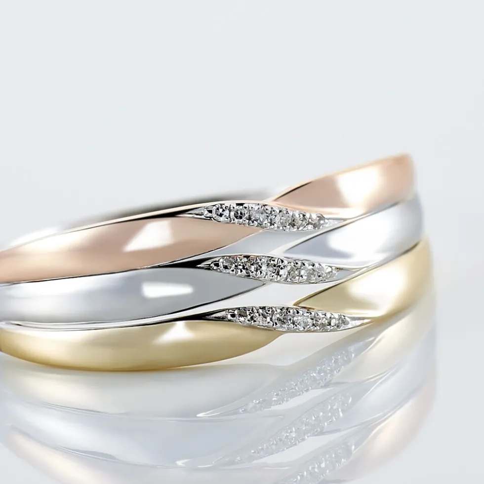 Bague Nesibe Or Tricolore Diamant