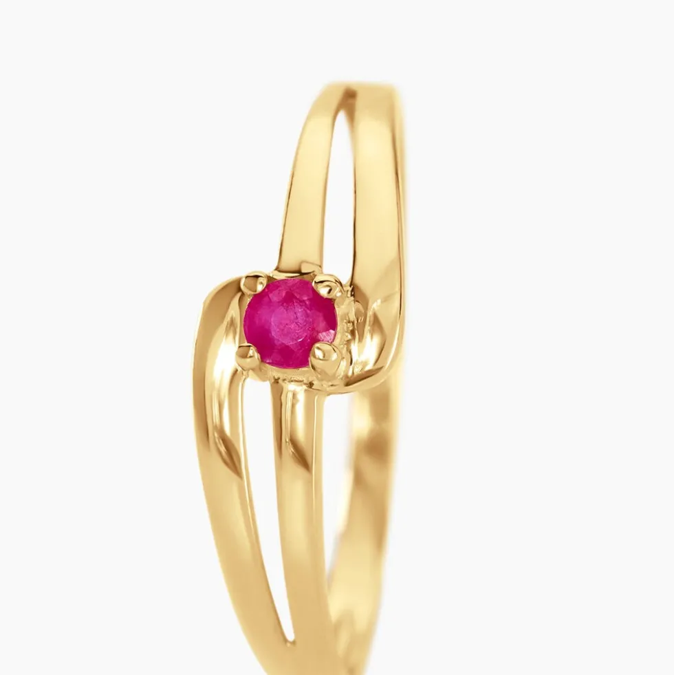 Bague Nesryne Or Jaune Rubis