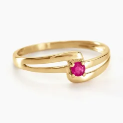 Bague Nesryne Or Jaune Rubis