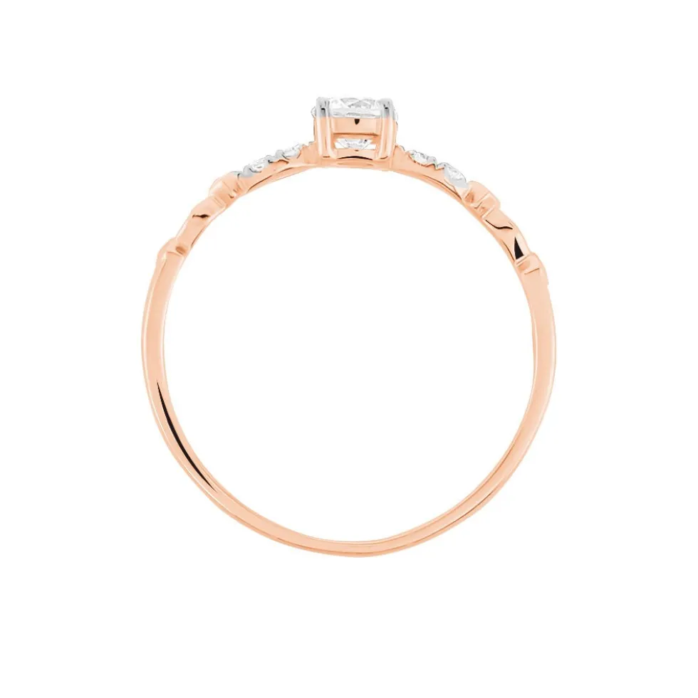 Bague Norhen Or Rose Oxyde De Zirconium