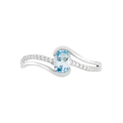 Bague Or Blanc Anja Topaze