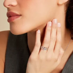 Bague Or Blanc Magdalone Oxyde De Zirconium