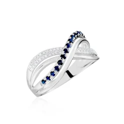 Bague Or Blanc Maudy Saphirs Diamants