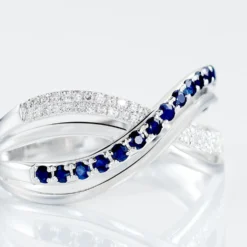 Bague Or Blanc Maudy Saphirs Diamants