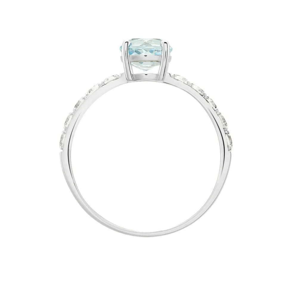Bague Or Blanc Monroe Topaze Oxydes De Zirconium