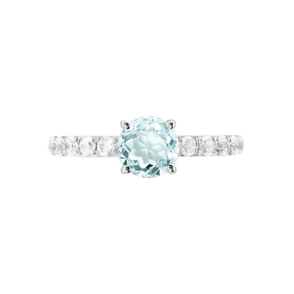 Bague Or Blanc Monroe Topaze Oxydes De Zirconium