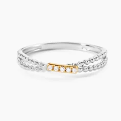Bague Or Jaune Argent Blanc Oxyde De Zirconium