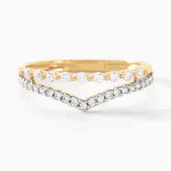 Bague Or Jaune Eclat D'etoile Oxyde De Zirconium