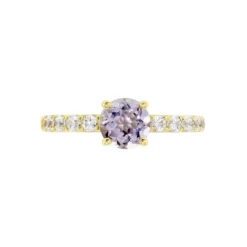 Bague Or Jaune Monroe Amethyste Oxydes De Zirconium