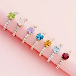 Bague Or Rose Monroe Quartz Oxydes De Zirconium