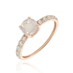 Bague Or Rose Monroe Quartz Oxydes De Zirconium