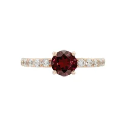 Bague Or Rose Monroe Rhodolite Oxydes De Zirconium