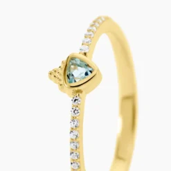 Bague Poem Argent Jaune Topaze Oxyde De Zirconium