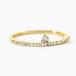 Bague Poem Argent Jaune Topaze Oxyde De Zirconium