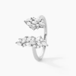 Bague Précieux Flocon Argent Blanc Oxyde De Zirconium