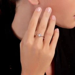 Bague Rhoda Argent Blanc Perle De Culture Oxyde De Zirconium