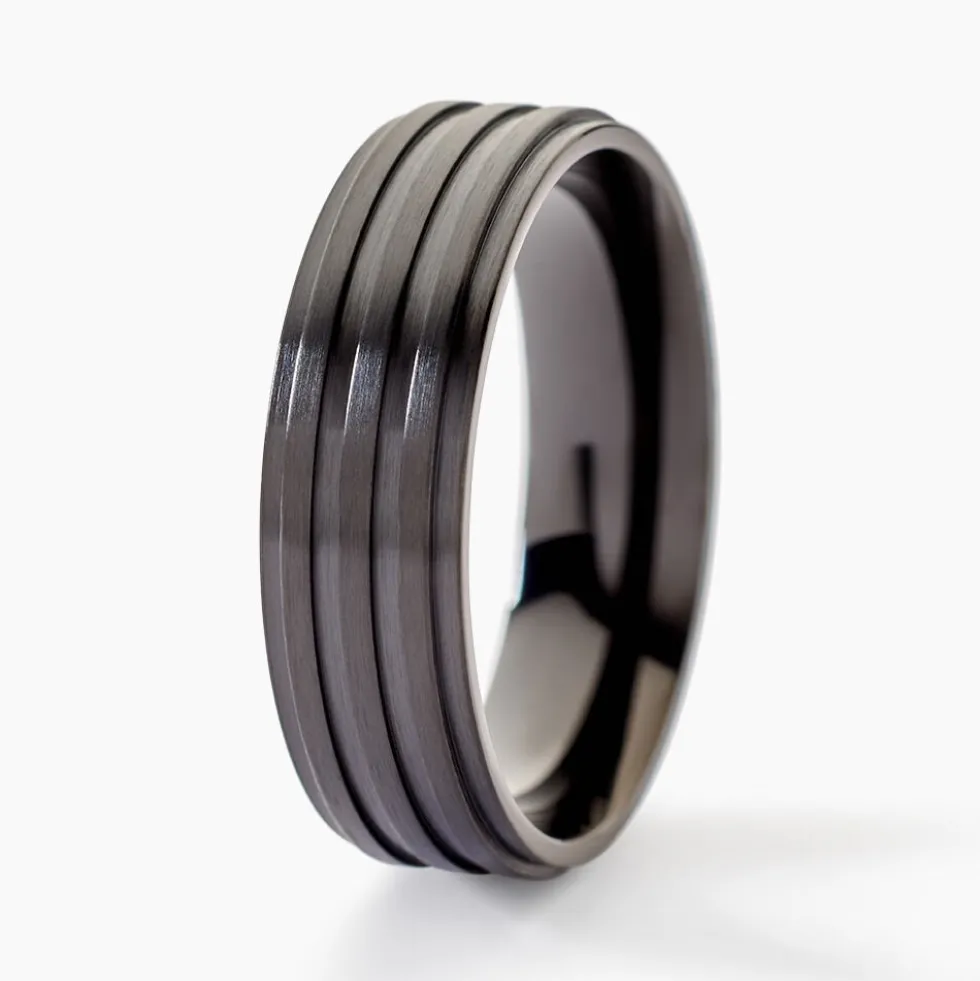 Bague Rico Acier Noir
