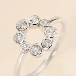 Bague Ryo Argent Blanc Oxyde De Zirconium