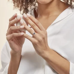 Bague Sagesse Or Blanc Saphir Et Diamant