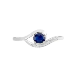 Bague Sagesse Or Blanc Saphir Et Diamant
