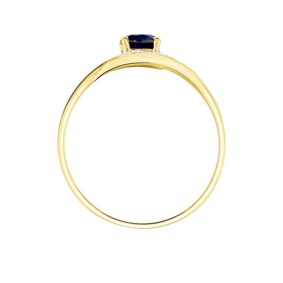 Bague Sagesse Or Jaune Saphir Et Diamant