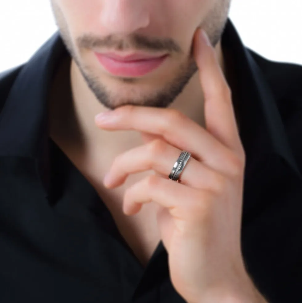 Bague Sam Acier Blanc