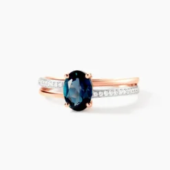 Bague Sarika Or Rose Topaze Et Oxyde De Zirconium