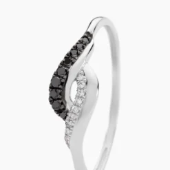 Bague Sculptural Or Blanc Diamant
