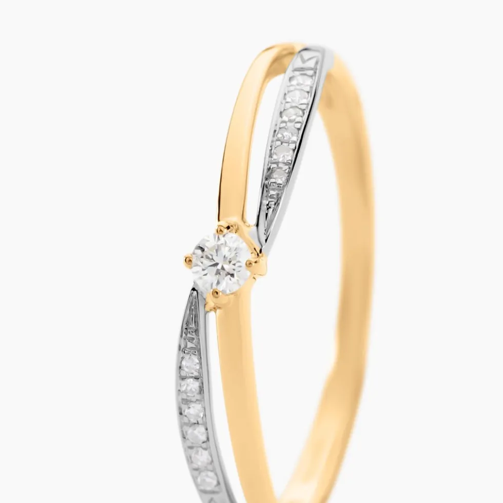 Bague Selene Or Bicolore Diamant