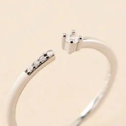 Bague Sherrie Argent Blanc Oxyde De Zirconium