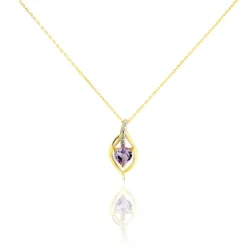 Bague Silucia Or Jaune Amethyste Et Oxyde De Zirconium