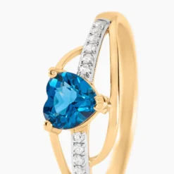 Bague Silucia Or Jaune Topaze Oxyde De Zirconium