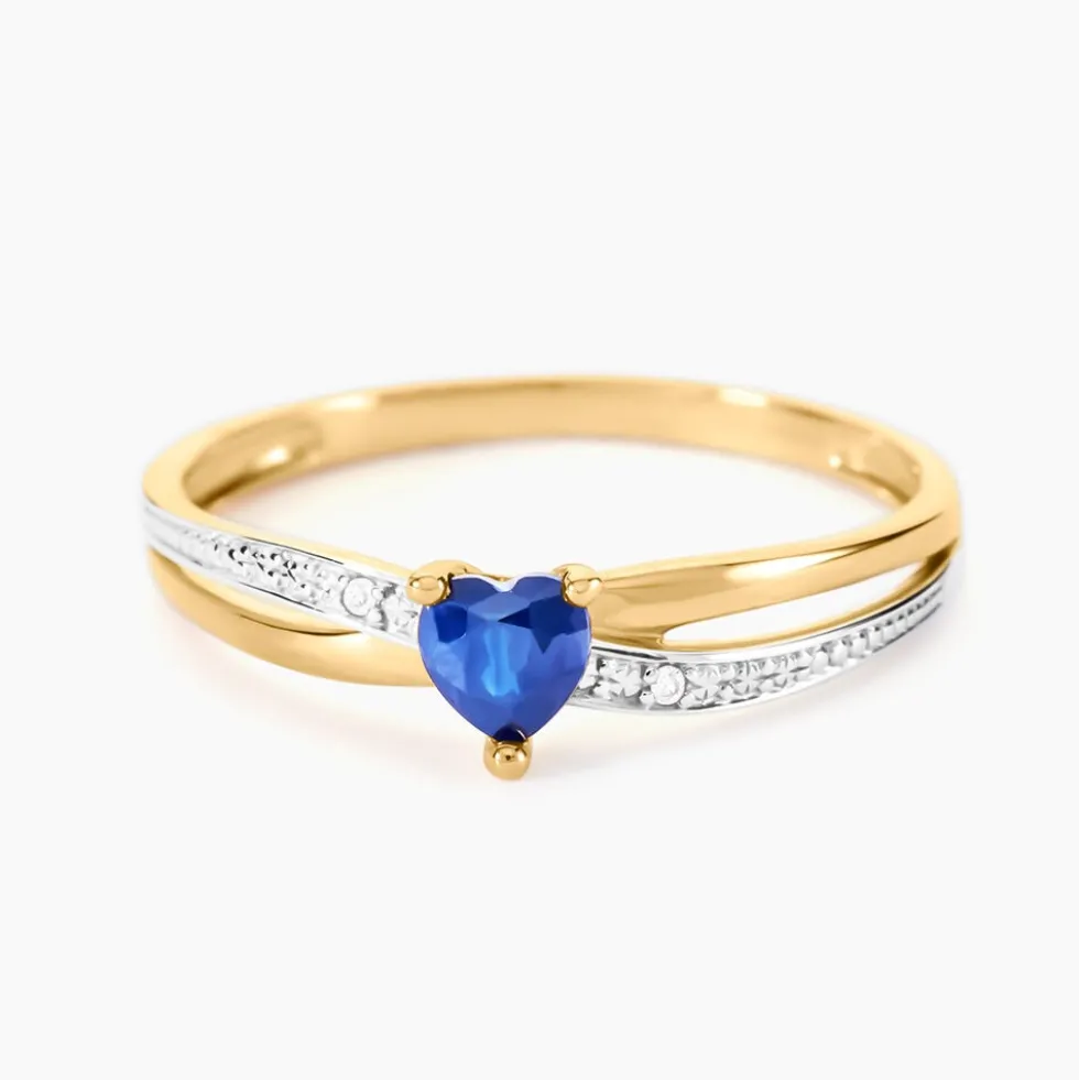 Bague Skylar Or Bicolore Saphir Diamant